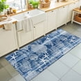 thumbnail image 1 of 2'x6' Rug Runners for Hallways Kitchen, Navy Blue Coastal Non Slip Entryway Beside Floor Carpet Runner, Nautical Coral Starfish Shell Seahorse Ocean Washable Laundry Room Bedroom Throw Rugs Mat, 1 of 8