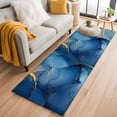 thumbnail image 1 of 2'x6' Rug Runners for Hallways Kitchen, Navy Blue Marble Non Slip Entryway Beside Floor Carpet Runner, Abstract Art Ink Painting Modern Washable Laundry Room Bedroom Throw Rugs Mat for Family Pet, 1 of 8