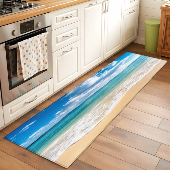 Sand Rug Runner 2'x6' Rug Runners for Hallways Kitchen, Ocean Beach Non Slip Entryway ...