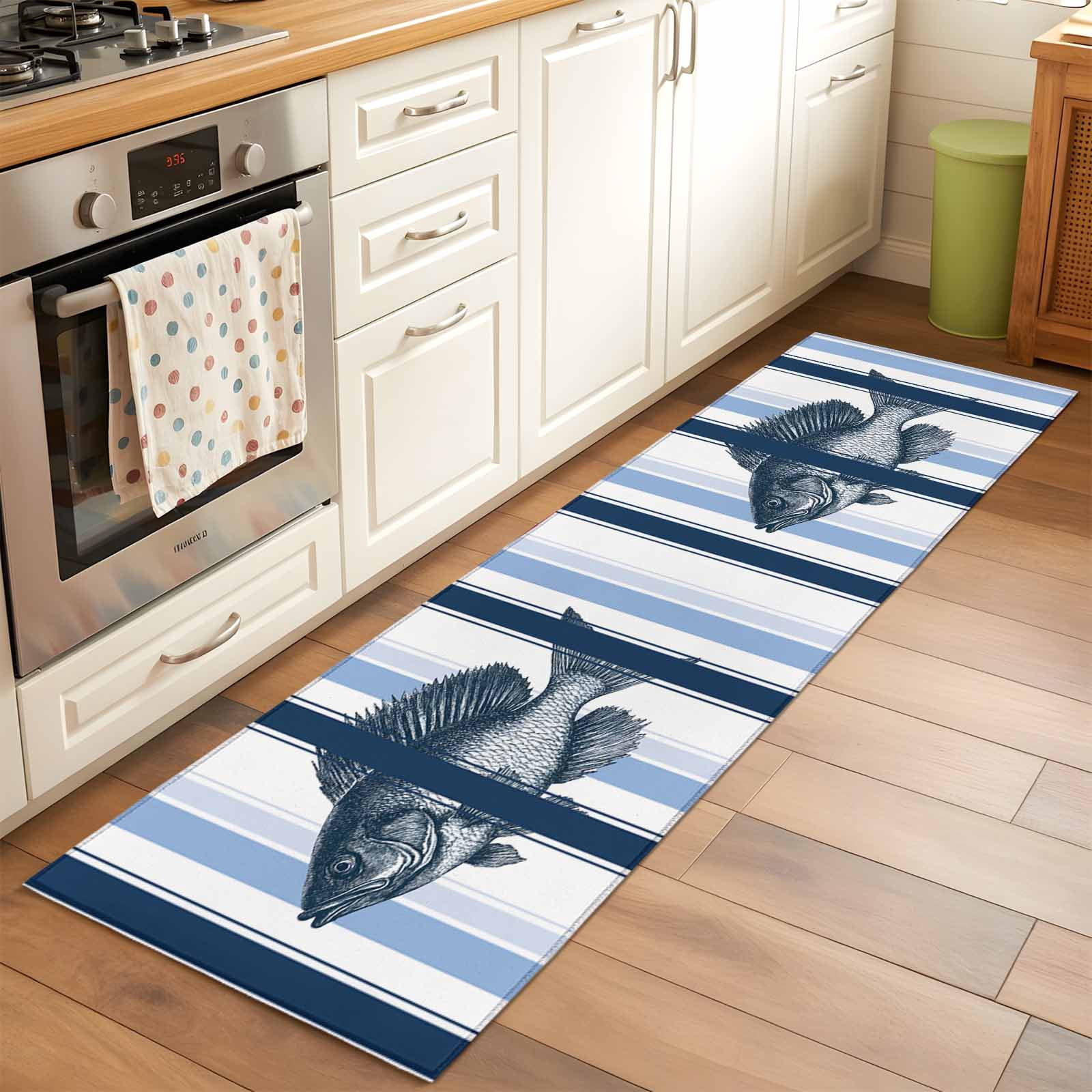 2'x6' Rug Runners for Hallways Kitchen, Ocean Fish Non Slip Entryway ...