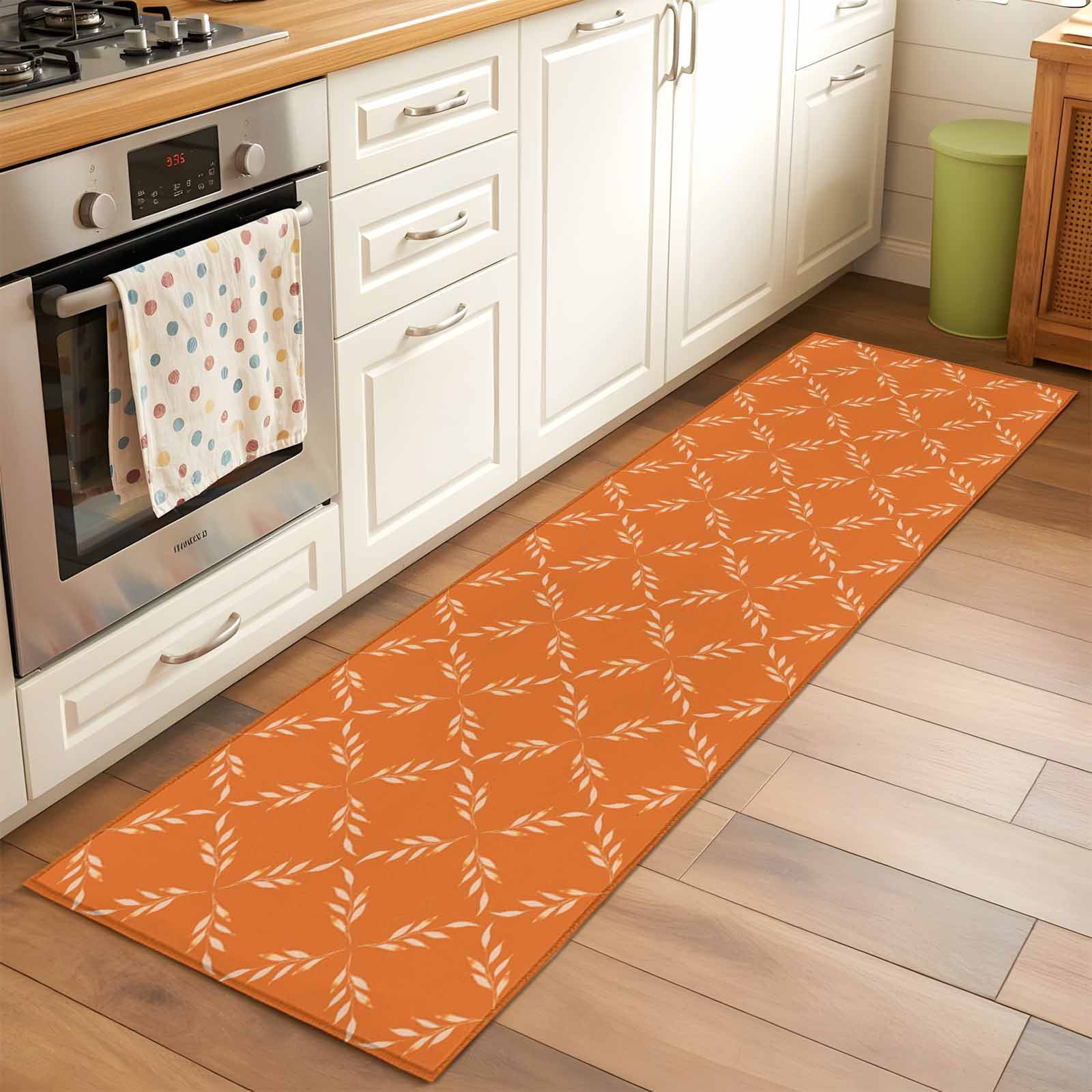 2'x6' Rug Runners for Hallways Kitchen, Orange Morocco Non Slip ...