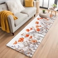 thumbnail image 1 of 2'x6' Rug Runners for Hallways Kitchen, Orange Spring Floral Non Slip Entryway Beside Floor Carpet Runner, Watercolor Summer Botanical Washable Laundry Room Bedroom Throw Rugs Mat for Family Pet, 1 of 8