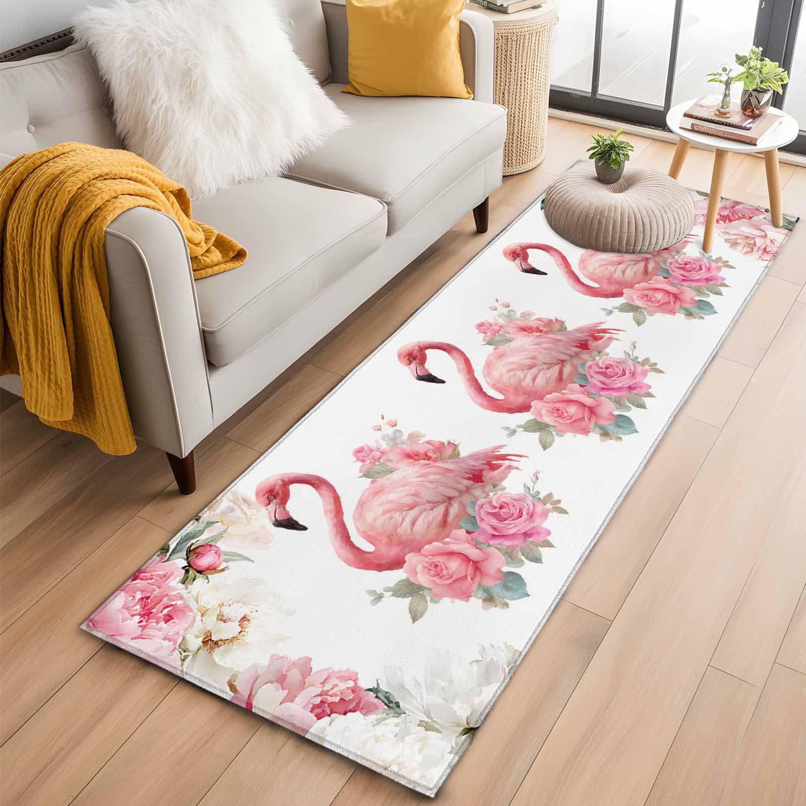 2'x6' Rug Runners for Hallways Kitchen, Pink Flamingo Non Slip Entryway ...