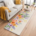 thumbnail image 1 of 2'x6' Rug Runners for Hallways Kitchen, Pink Orange Flowers Non Slip Entryway Beside Floor Carpet Runner, Spring Floral Farmhouse Botanical Rustic Laundry Room Bedroom Throw Rugs Mat for Family Pet, 1 of 8