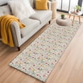 thumbnail image 1 of 2'x6' Rug Runners for Hallways Kitchen, Pink Yellow Flower Non Slip Entryway Beside Floor Carpet Runner, Spring Floral Summer Botanical Beige Washable Laundry Room Bedroom Throw Rugs Mat, 1 of 8