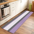 thumbnail image 1 of 2'x6' Rug Runners for Hallways Kitchen, Purple Morocco Non Slip Entryway Beside Floor Carpet Runner, Boho Stitching Pattern Stripes Grey Washable Laundry Room Bedroom Throw Rugs Mat for Family Pet, 1 of 8