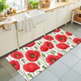thumbnail image 1 of 2'x6' Rug Runners for Hallways Kitchen, Red Flowers Non Slip Entryway Beside Floor Carpet Runner, Spring Botanical Poppy Budding Blossom Floral Washable Laundry Room Bedroom Throw Rugs Mat, 1 of 8