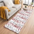 thumbnail image 1 of 2'x6' Rug Runners for Hallways Kitchen, Red Grey Botanical Non Slip Entryway Beside Floor Carpet Runner, Spring Floral Summer Farmhouse Washable Laundry Room Bedroom Throw Rugs Mat for Family Pet, 1 of 8