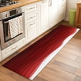 thumbnail image 1 of 2'x6' Rug Runners for Hallways Kitchen, Red Ombre Stripes Non Slip Entryway Beside Floor Carpet Runner, Modern Abstract Sea Waves Aesthetic Washable Laundry Room Bedroom Throw Rugs Mat for Family Pet, 1 of 8