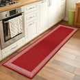 thumbnail image 1 of 2'x6' Rug Runners for Hallways Kitchen, Red Retro Greek Key Non Slip Entryway Beside Floor Carpet Runner, Geometric Greece Ancient Rustic Washable Laundry Room Bedroom Throw Rugs Mat for Family Pet, 1 of 8