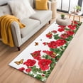 thumbnail image 1 of 2'x6' Rug Runners for Hallways Kitchen, Red Spring Floral Non Slip Entryway Beside Floor Carpet Runner, Butterfly Farmhouse Washable Laundry Room Bedroom Throw Rugs Mat for Family Pet, 1 of 8