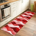 thumbnail image 1 of 2'x6' Rug Runners for Hallways Kitchen, Red Striped Non Slip Entryway Beside Floor Carpet Runner, Modern Gradient Geometric Ripple Stripes Washable Laundry Room Bedroom Throw Rugs Mat for Family Pet, 1 of 8