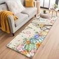thumbnail image 1 of 2'x6' Rug Runners for Hallways Kitchen, Retro Easter Bunny Non Slip Entryway Beside Floor Carpet Runner, Spring Easter Eggs Floral Botanical Laundry Room Bedroom Throw Rugs Mat for Family Pet, 1 of 8