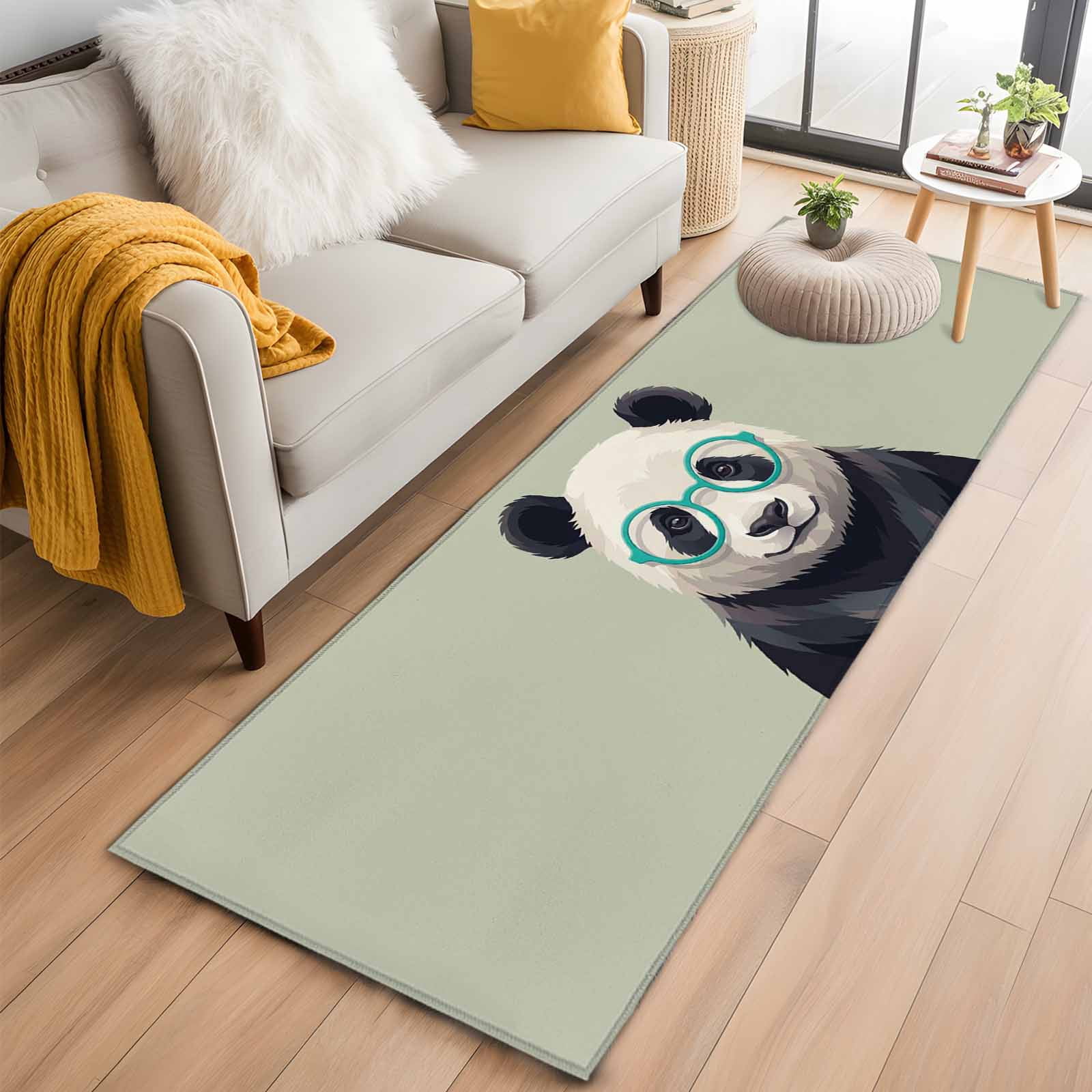 2'x6' Rug Runners for Hallways Kitchen, Sage Green Cute Panda Non Slip ...
