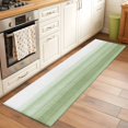 thumbnail image 1 of 2'x6' Rug Runners for Hallways Kitchen, Sage Green White Ombre Non Slip Entryway Beside Floor Carpet Runner, Country Modern Stripes Lines Washable Laundry Room Bedroom Throw Rugs Mat for Family Pet, 1 of 8