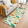 thumbnail image 1 of 2'x6' Rug Runners for Hallways Kitchen, Spring Botanical Non Slip Entryway Beside Floor Carpet Runner, Watercolor Leaves Floral Rustic Cream Laundry Room Bedroom Throw Rugs Mat for Family Pet, 1 of 8