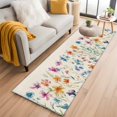 thumbnail image 1 of 2'x6' Rug Runners for Hallways Kitchen, Spring Floral Non Slip Entryway Beside Floor Carpet Runner, Watercolor Colorful Summer Botanical Rustic Washable Laundry Room Bedroom Throw Rugs Mat, 1 of 8