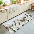 thumbnail image 1 of 2'x6' Rug Runners for Hallways Kitchen, Spring Magnolia Flower Non Slip Entryway Beside Floor Carpet Runner, White Floral Botanical Light Blue Washable Laundry Room Bedroom Throw Rugs Mat, 1 of 8