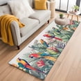 thumbnail image 1 of 2'x6' Rug Runners for Hallways Kitchen, Summer Botanical Non Slip Entryway Beside Floor Carpet Runner, Watercolor Tropical Plants Birds Washable Laundry Room Bedroom Throw Rugs Mat for Family Pet, 1 of 8