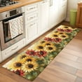thumbnail image 1 of 2'x6' Rug Runners for Hallways Kitchen, Summer Sunflowers Non Slip Entryway Beside Floor Carpet Runner, Red Yellow Floral Leaf Wood Grain Washable Laundry Room Bedroom Throw Rugs Mat for Family Pet, 1 of 8