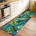 thumbnail image 1 of 2'x6' Rug Runners for Hallways Kitchen, Summer Tropical Leaves Non Slip Entryway Beside Floor Carpet Runner, Blue Green Botanical Leaf Plants Laundry Room Bedroom Throw Rugs Mat for Family Pet, 1 of 8