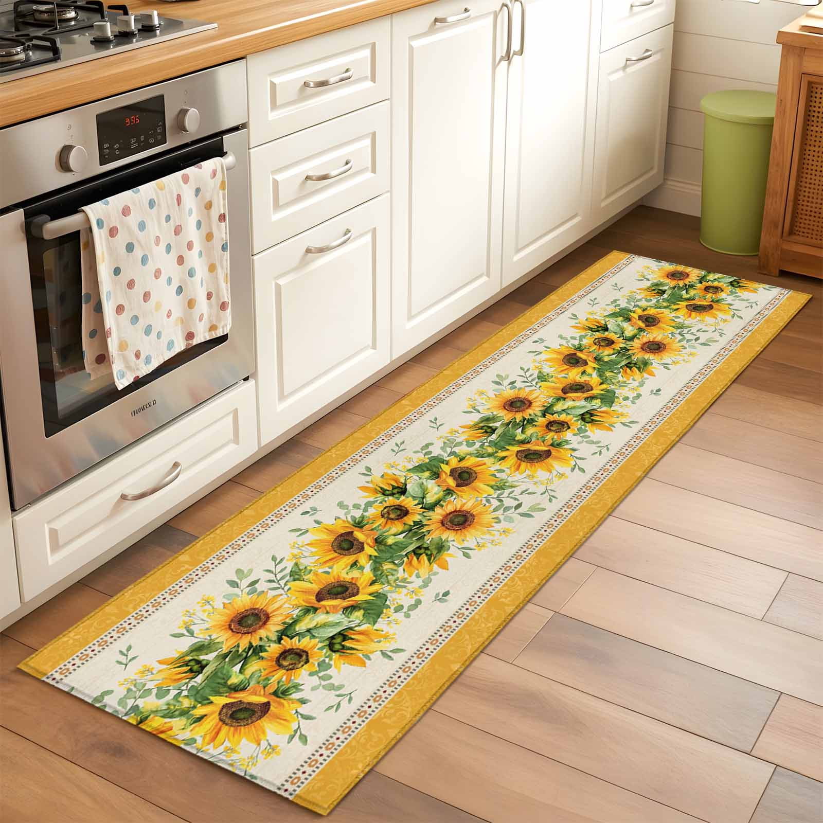 2'x6' Rug Runners for Hallways Kitchen, Sunflower Yellow Non Slip ...