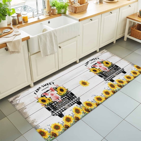 2'x6' Rug Runners for Hallways Kitchen, Sunflowers Pig Non Slip ...