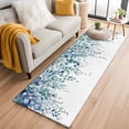 thumbnail image 1 of 2'x6' Rug Runners for Hallways Kitchen, Teal Blue Eucalyptus Leaves Non Slip Entryway Beside Floor Carpet Runner, Spring Floral Summer Botanical Washable Laundry Room Bedroom Throw Rugs Mat, 1 of 8