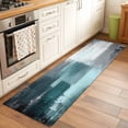 thumbnail image 1 of 2'x6' Rug Runners for Hallways Kitchen, Teal Gray Non Slip Entryway Beside Floor Carpet Runner, Modern Oil Painted Art Abstract Geometric Washable Laundry Room Bedroom Throw Rugs Mat for Family Pet, 1 of 8