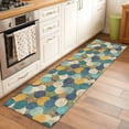 thumbnail image 1 of 2'x6' Rug Runners for Hallways Kitchen, Teal Yellow Circle Non Slip Entryway Beside Floor Carpet Runner, Geometric Abstract Art Washable Laundry Room Bedroom Throw Rugs Mat for Family Pet, 1 of 8