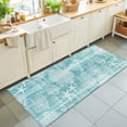 thumbnail image 1 of 2'x6' Rug Runners for Hallways Kitchen, Turquoise Coastal Non Slip Entryway Beside Floor Carpet Runner, Nautical Coral Starfish Shell Seahorse Ocean Washable Laundry Room Bedroom Throw Rugs Mat, 1 of 8