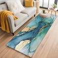 thumbnail image 1 of 2'x6' Rug Runners for Hallways Kitchen, Turquoise Marble Non Slip Entryway Beside Floor Carpet Runner, Abstract Minimalist Art Ombre Blue Washable Laundry Room Bedroom Throw Rugs Mat for Family Pet, 1 of 8