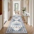 thumbnail image 1 of 2'x6' Runner Rug for Hallway, Washable Moroccan Neutral Geometric Low Pile Non-Slip Rug for Kitchen Bedside Laundry, 1 of 10
