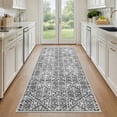 thumbnail image 1 of 2'x6' Hallway Runner Rug, Washable Neutral Moroccan Geometric Low Pile Non-Slip Carpet for Kitchen, Bedside, Laundry Room, 1 of 10