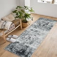 thumbnail image 1 of 2'x6' Washable Area Rug, Non Slip Abstract Rugs, Soft Faux Wool Living Room Rug, Low Pile Rugs for Living Room Bedroom Dining Room, Grey, 1 of 7