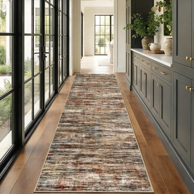 2'x8' Abstract Kitchen Runner Rug,Non-Slip Entryway Runner Laundry Rug,Soft Indoor Machine Washable Hallway Runner Rugs Throw Carpet for Living Room Bedroom Dining Room Hallway Kitchen