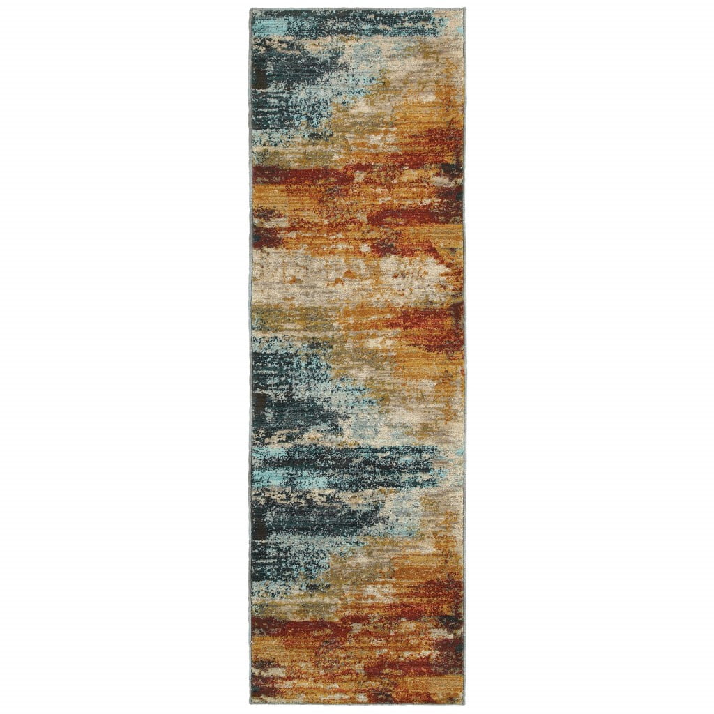 Distressed Runner Rugs 2’x8’ Blue and Red Distressed Runner Rug - Walmart.com
