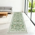 thumbnail image 1 of 2'x8' Bohemian Style Floral Hallway Runner Rug, Non-Slip with Rubber Backing, Suitable for Kitchen, Laundry Room, Bedroom, Entryway, Green, 1 of 8