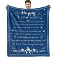 thumbnail image 1 of 2 year sober gifts for Women and Men, 2 year sobriety gifts for men, Sobriety Gifts for Women Men, AA Recovery Gifts Sobriety for Women 60"x 50" Blanket, Best Sobriety Gifts, Sober Gifts for Women, 1 of 6
