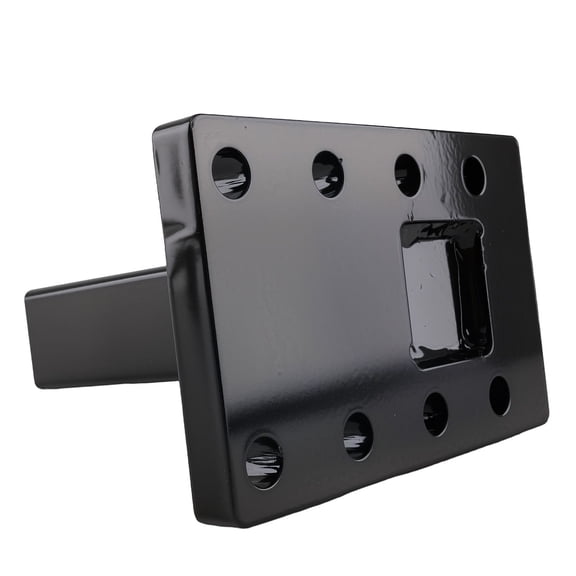 20,000 lbs Adjustable 3-Position Pintle Hitch Mount Bracket for 2" Receiver, Heavy Duty Steel Towing Hitch Plate, Black Powder Coated, Fits Standard 2-Inch Hitch Systems, SKU 58919777