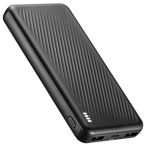 Solpowben 20000mAh Power Bank with Micro & Type-c inputs, Portable Charger with Dual USB Output for iPhone, Android, Galaxy, Pixel - Outdoor Battery Pack(Black)