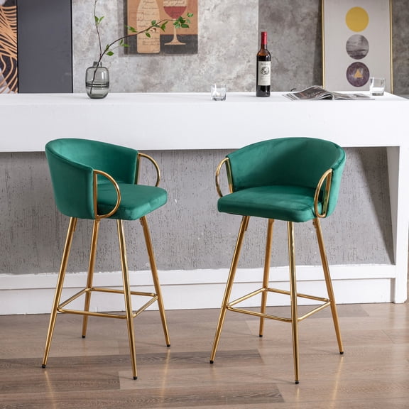 20.08 - in. Width, 19.69 - in. Depth, Green - Simple Velvet Design - For Poolside Bars - Relaxing Seats