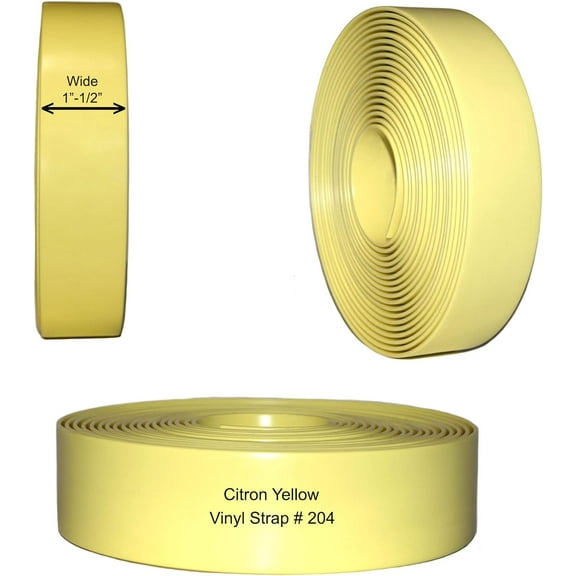 20' - 1" - 1/2" Wide Vinyl Chair Strap for Patio Pool Lawn Garden Furniture Repair 20' Durable Roll - Best for Strapping, Repair & Restoration Yellow #204
