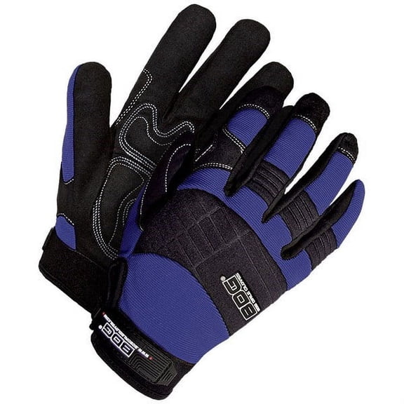 20-1-10605N-S Mechanics Glove Synthetic Leather Anti-Vib Gel Palm Navy, Size S