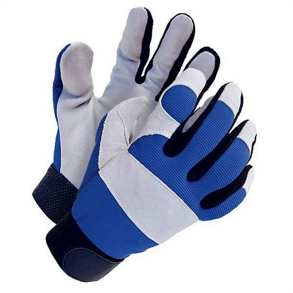 20-1-1200-M Mechanics Glove Split Leather Palm Blue/Grey, Size M