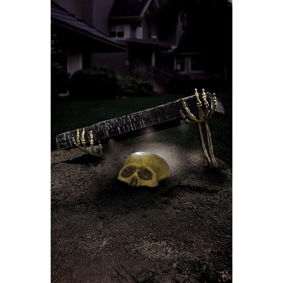 20 1/2" Grave Breaker Light-Up Headstone with Skull & Skeleton Arms