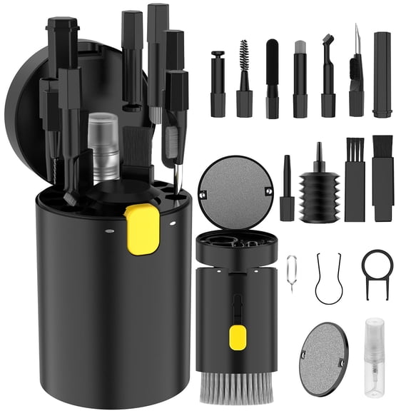 20 in 1 Multifunctional Cleaner Kit for Electronic Devices, Keyboard Cleaning Brush, Headphones Cleaner Kit for AirPods, Multi-Tool for Cleaning Laptop, Earbuds, Camera, Cellphones (White)