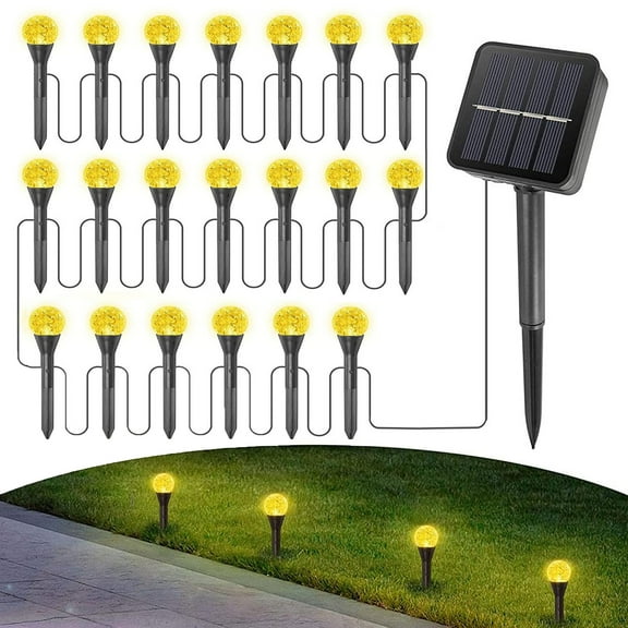 20 in 1 Solar Bubbles Lights Outdoor, Waterproof LED Solar Powered Garden Stake Light for Yard Patio Walkway Landscape In-Ground Spike Pathway (Warm Lighting)