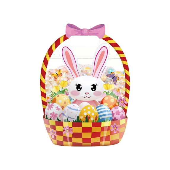 20/10 Pack Clear Easter Rabbits Shaped Gift Bags, Resealable Zipper Pouches with Handles for Easter Parties Gifts & Holiday Spring Easter Day Wrapping Supplies