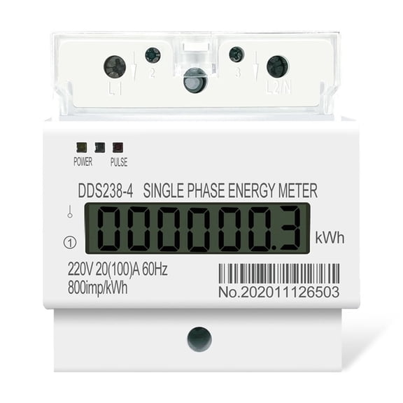 20(100)A 60HZ Single Phase Din Rail KWH Watt Hour Din-rail Energy Meter LCD ,Easy to Install